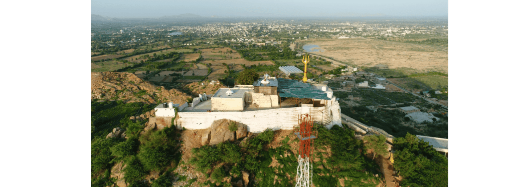 The Kshemankari Mata Temple in Rajasthan, showcasing its intricate architecture and serene surroundings, serving as a spiritual refuge and cultural landmark for devotees and visitors alike.